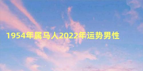 1954年属马人2022年运势男性