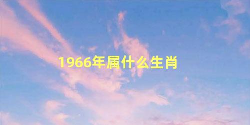 1966年属什么生肖