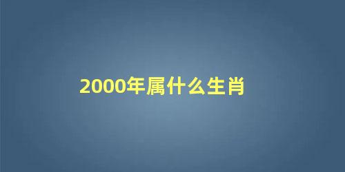 2000年属什么生肖