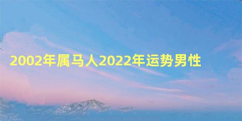 2002年属马人2022年运势男性