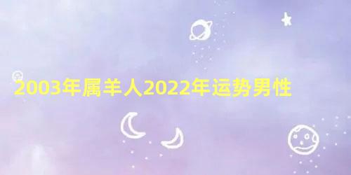 2003年属羊人2022年运势男性