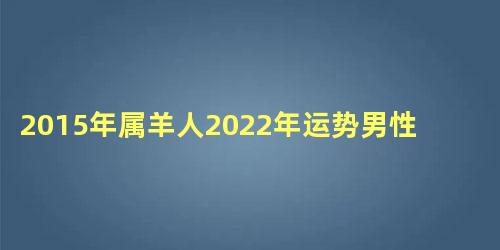 2015年属羊人2022年运势男性