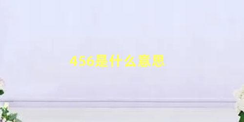 456是什么意思