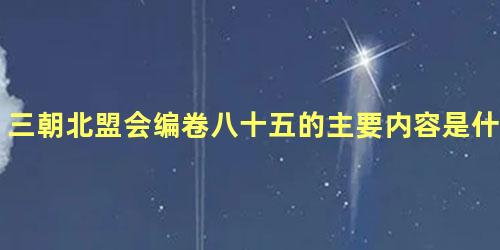 三朝北盟会编卷八十五的主要内容是什么