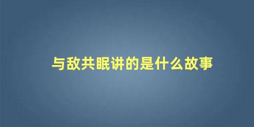 与敌共眠讲的是什么故事