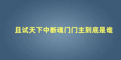 且试天下中断魂门门主到底是谁