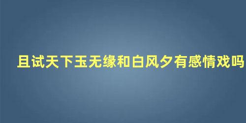 且试天下玉无缘和白风夕有感情戏吗