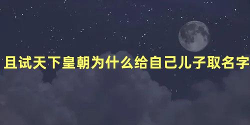 且试天下皇朝为什么给自己儿子取名字叫念息