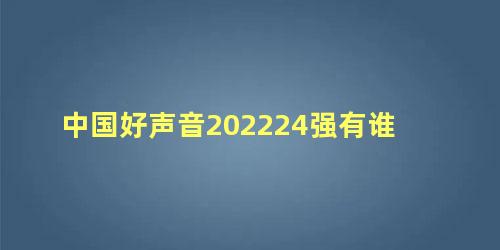 中国好声音202224强有谁