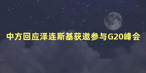 中方回应泽连斯基获邀参与G20峰会