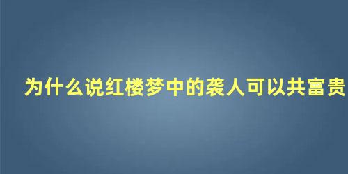 为什么说红楼梦中的袭人可以共富贵