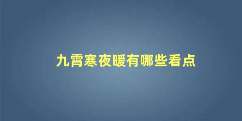 九霄寒夜暖有哪些看点