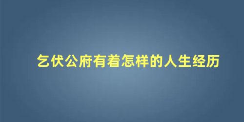 乞伏公府有着怎样的人生经历