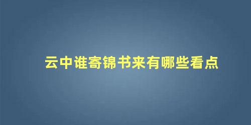 云中谁寄锦书来有哪些看点