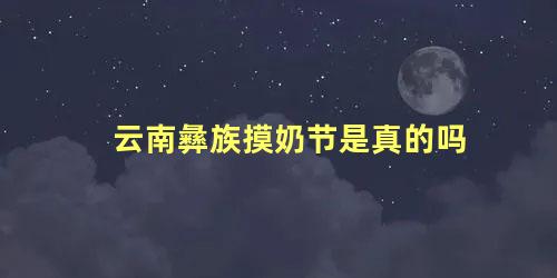 云南彝族摸奶节是真的吗