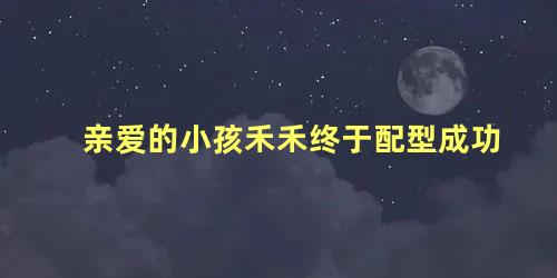 亲爱的小孩禾禾终于配型成功