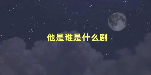 他是谁是什么剧