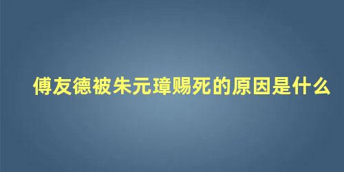 傅友德被朱元璋赐死的原因是什么