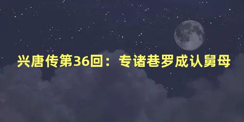 兴唐传第36回：专诸巷罗成认舅母