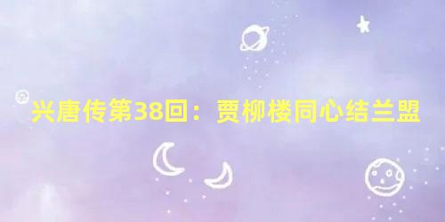 兴唐传第38回：贾柳楼同心结兰盟