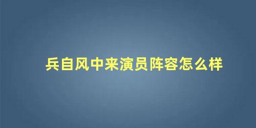 兵自风中来演员阵容怎么样