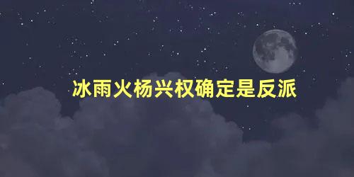 冰雨火杨兴权确定是反派