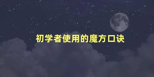 初学者使用的魔方口诀