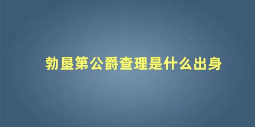 勃垦第公爵查理是什么出身