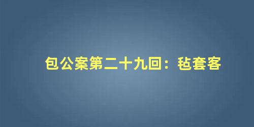 包公案第二十九回：毡套客