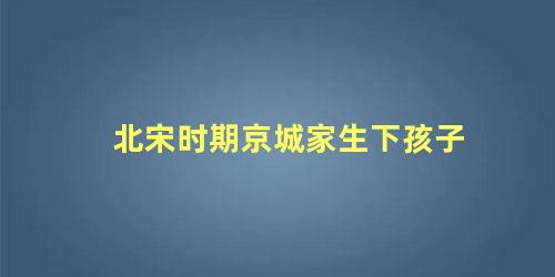 北宋时期京城家生下孩子