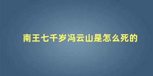 南王七千岁冯云山是怎么死的