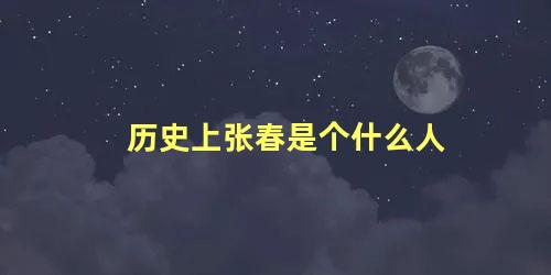 历史上张春是个什么人