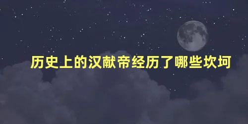 历史上的汉献帝经历了哪些坎坷