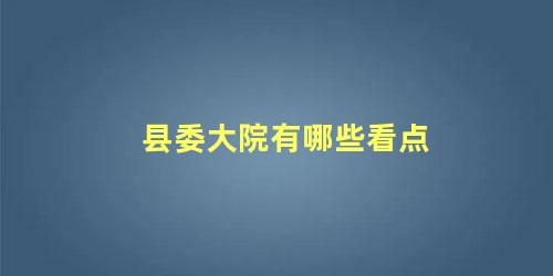 县委大院有哪些看点