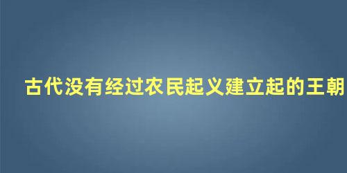 古代没有经过农民起义建立起的王朝