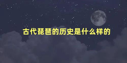 古代琵琶的历史是什么样的