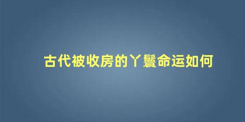 古代被收房的丫鬟命运如何