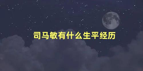 司马敏有什么生平经历