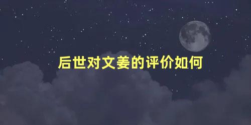 后世对文姜的评价如何