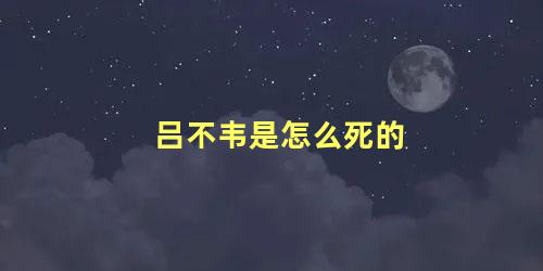 吕不韦是怎么死的