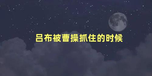 吕布被曹操抓住的时候