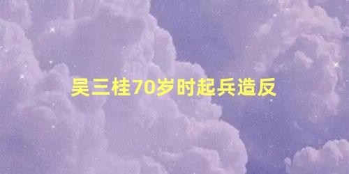 吴三桂70岁时起兵造反