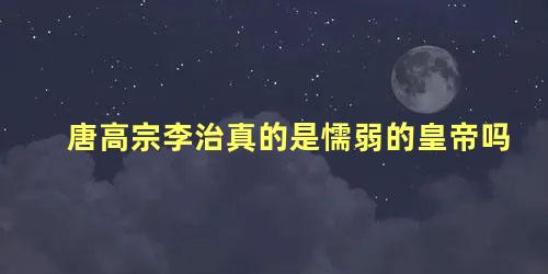 唐高宗李治真的是懦弱的皇帝吗