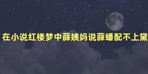 在小说红楼梦中薛姨妈说薛蟠配不上黛玉是什么意思