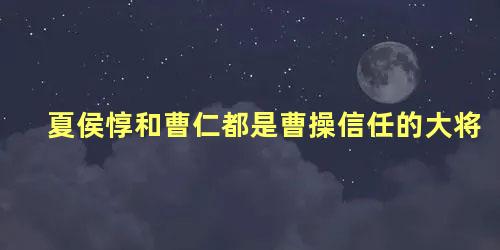 夏侯惇和曹仁都是曹操信任的大将