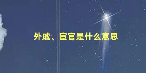 外戚、宦官是什么意思