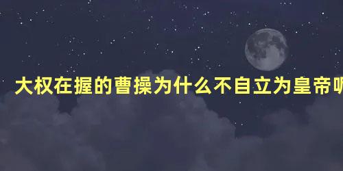 大权在握的曹操为什么不自立为皇帝呢