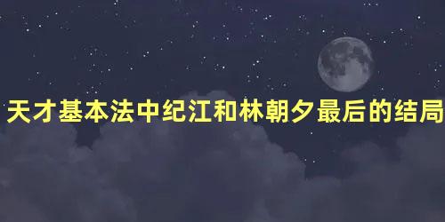 天才基本法中纪江和林朝夕最后的结局会怎么样