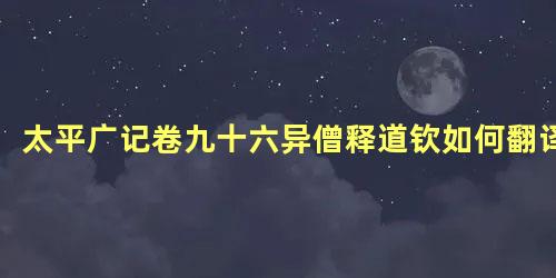 太平广记卷九十六异僧释道钦如何翻译