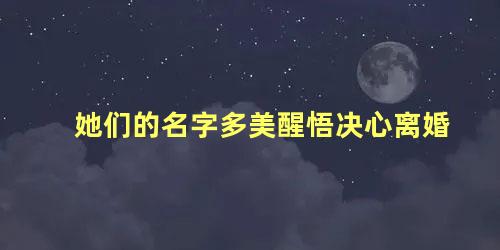 她们的名字多美醒悟决心离婚